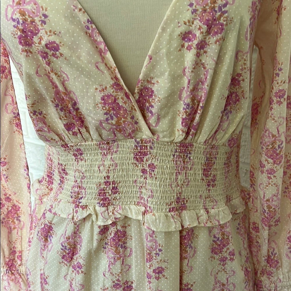 LoveShackFancy -Firefly floral pink/cream/lavender -NWT - Picture 5 of 10